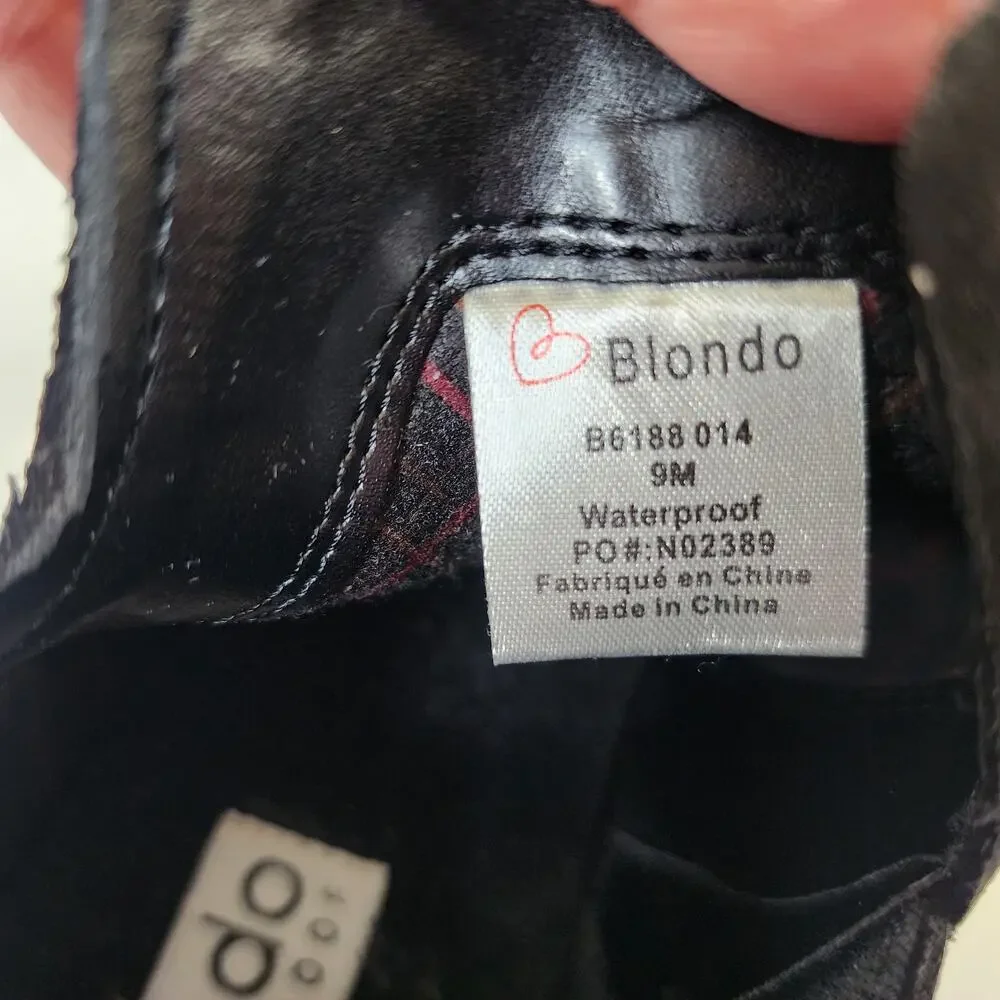 Blondo Victoria‎ Waterproof Nubuck Ankle Boots Black 9M
